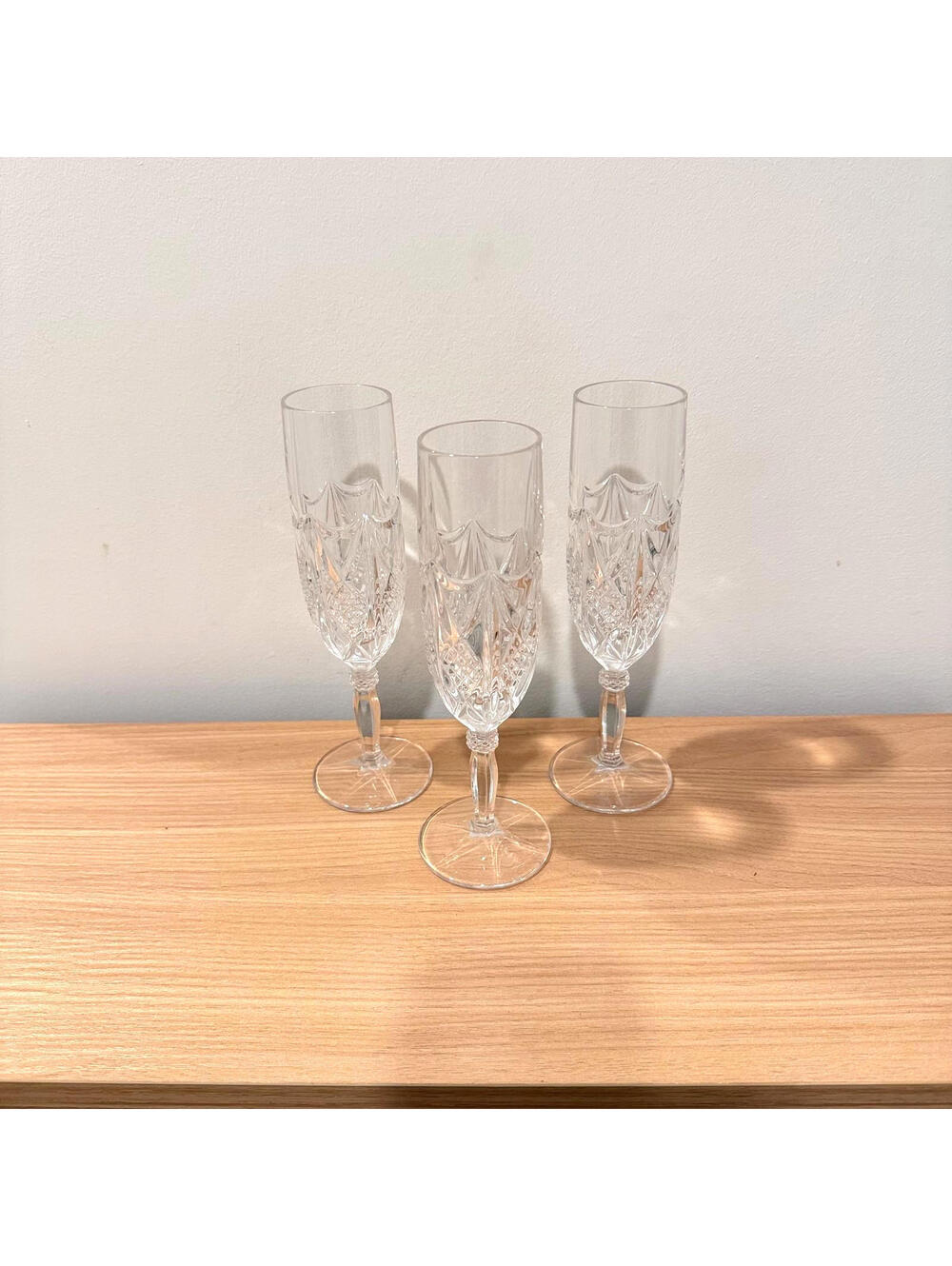 Vintage Cristal d'Arques-Durand Palais Champagne Flutes Set of 3